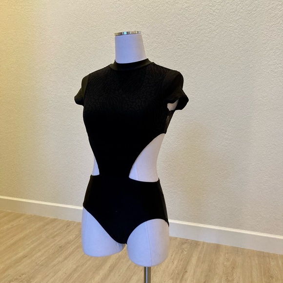 Natalie Dancewear Tops - Natalie Dancewear Black Cut-Out Bodysuit